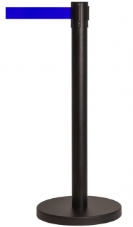 Стойка ограждения с вытяжной лентой (черная), 5 м., сталь окрашенная в Воронеже - картинка, изображение, фото